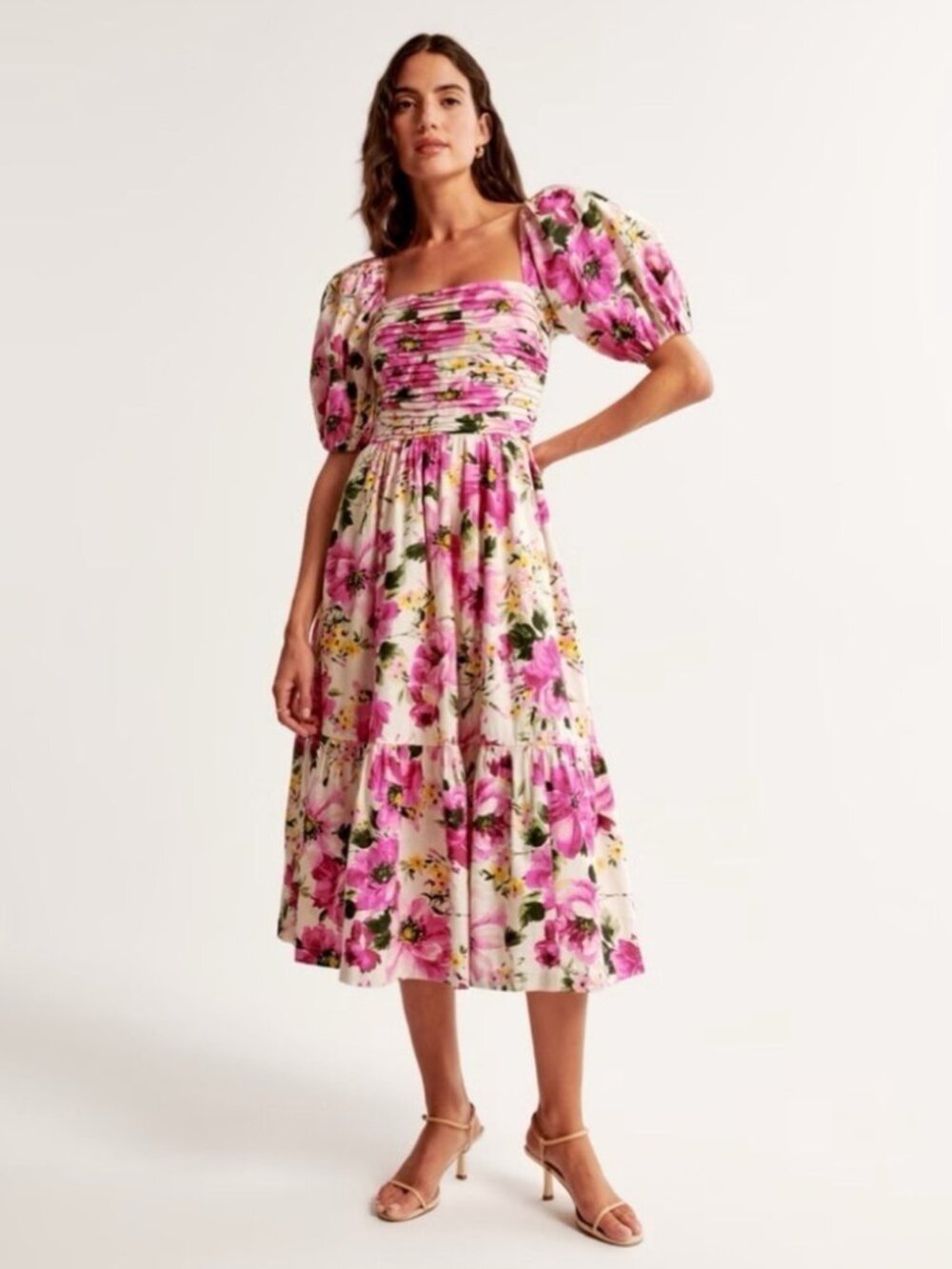 Abercrombie & Fitch pink floral emerson dress xs